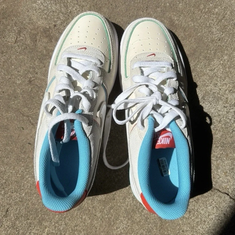 Nike Air Force 1 Low GS Sail Blue Red FQ8350-110 6.5Y Sneakers Womens 8